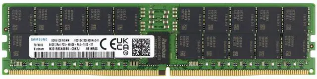 Main image of (NOT FOR HOME PC!) Samsung 64GB DDR5 4800 PC5-38400R 2Rx4 RDIMM REG Memory RAM (M321R8GA0BB0-CQK)