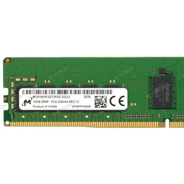 Alt view image 4 of 7 - Micron 16GB 3200 MTA18ASF2G72PDZ-3G2E1 MTA18ASF2G72PDZ-3G2R1 Server Memory RAM
