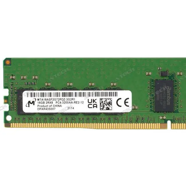 Alt view image 5 of 7 - Micron 16GB 3200 MTA18ASF2G72PDZ-3G2E1 MTA18ASF2G72PDZ-3G2R1 Server Memory RAM