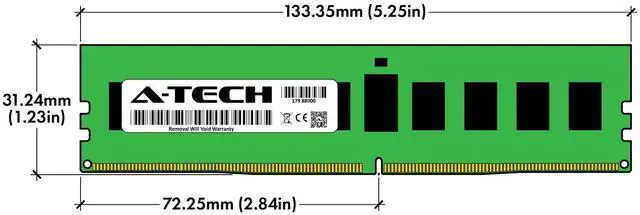 Alt view image 3 of 4 - (NOT FOR HOME PC!) A-Tech 16GB 2x 8GB 2Rx8 PC4-19200R RDIMM DDR4 2400 MHz ECC REG Server Memory RAM
