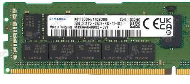 Alt view image 3 of 7 - Samsung 32GB DDR4-2933 RDIMM M393A4K40CB2-CVF M393A4K40DB2-CVF Server Memory RAM
