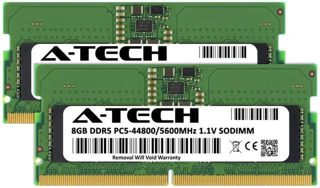 Alt view image 2 of 6 - A-Tech 16GB 2x 8GB DDR5 5600 SODIMM PC5-44800 262-Pin Notebook Memory RAM Kit