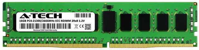 Alt view image 2 of 7 - (NOT FOR HOME PC!) A-Tech 16GB 2Rx8 PC4-21300R DDR4 2666MHz ECC REG 288-Pin RDIMM Server Memory RAM