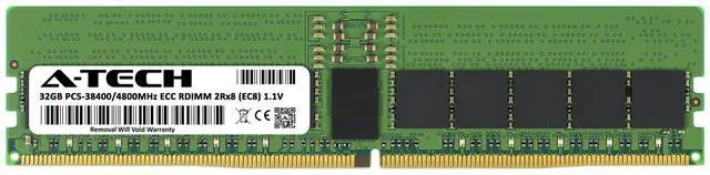 Alt view image 2 of 7 - 32GB DDR5 4800 EC8 RDIMM Micron MTC20F2085S1RC48BA1 Equivalent Server Memory RAM