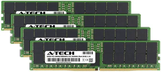 Alt view image 2 of 7 - (NOT FOR HOME PC!) A-Tech 256GB 4x 64GB 2Rx4 PC5-38400R DDR5 4800 EC8 REG RDIMM Server Memory RAM