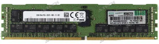 Main image of HP 32GB DDR4 RDIMM P00924-B21 P06189-001 P03052-091 P18450-B21 Server Memory RAM