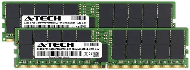 Alt view image 2 of 6 - (NOT FOR HOME PC!) A-Tech 256GB 2x 128GB 2S2Rx4 PC5-38400R RDIMM DDR5 ECC REG EC8 Server Memory RAM
