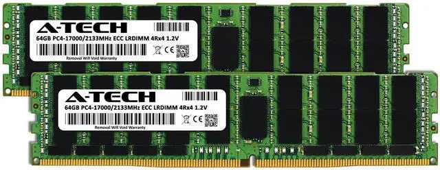 Alt view image 2 of 5 - (NOT FOR HOME PC!) A-Tech 128GB 2x 64GB 4Rx4 PC4-17000 ECC Load Reduced LRDIMM Server Memory RAM