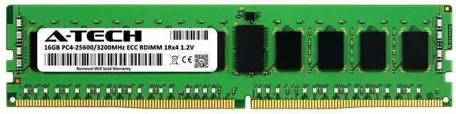 Alt view image 2 of 7 - (NOT FOR HOME PC!) A-Tech 16GB 1Rx4 PC4-25600R DDR4 3200MHz ECC REG 288-Pin RDIMM Server Memory RAM
