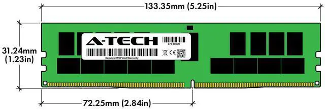 Alt view image 3 of 4 - 32GB DDR4 3200MHz PC4-25600 RDIMM (Replacement for Dell FM38V) Server Memory RAM