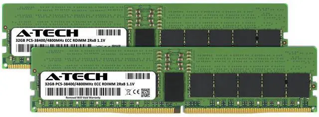 Alt view image 2 of 5 - (NOT FOR HOME PC!) A-Tech 64GB 2x 32GB 2Rx8 PC5-38400R DDR5 4800MHz EC8 REG RDIMM Server Memory RAM