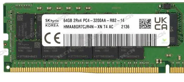 Alt view image 3 of 6 - (NOT FOR HOME PC!) Hynix 64GB 2Rx4 PC4-3200 RDIMM DDR4-25600 ECC REG Registered Server Memory RAM