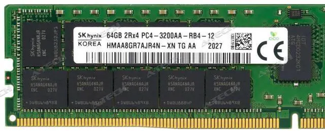 Alt view image 2 of 6 - (NOT FOR HOME PC!) Hynix 64GB 2Rx4 PC4-3200 RDIMM DDR4-25600 ECC REG Registered Server Memory RAM