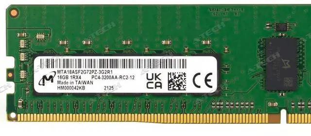 Alt view image 5 of 7 - (NOT FOR HOME PC!) Micron 16GB 3200 REG MTA18ASF2G72PZ-3G2E2 MTA18ASF2G72PZ-3G2R1 Server Memory RAM