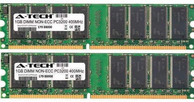 Alt view image 2 of 2 - A-Tech 2GB 2 x 1GB PC3200 DDR 400 MHz Desktop DDR1 DIMM 184-Pin Memory RAM 2G 1G