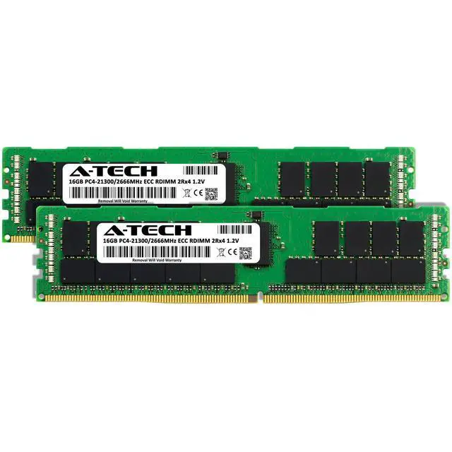 Alt view image 2 of 4 - (NOT FOR HOME PC!) A-Tech 32GB 2x 16GB 2Rx4 PC4-21300R DDR4 2666MHz ECC REG RDIMM Server Memory RAM