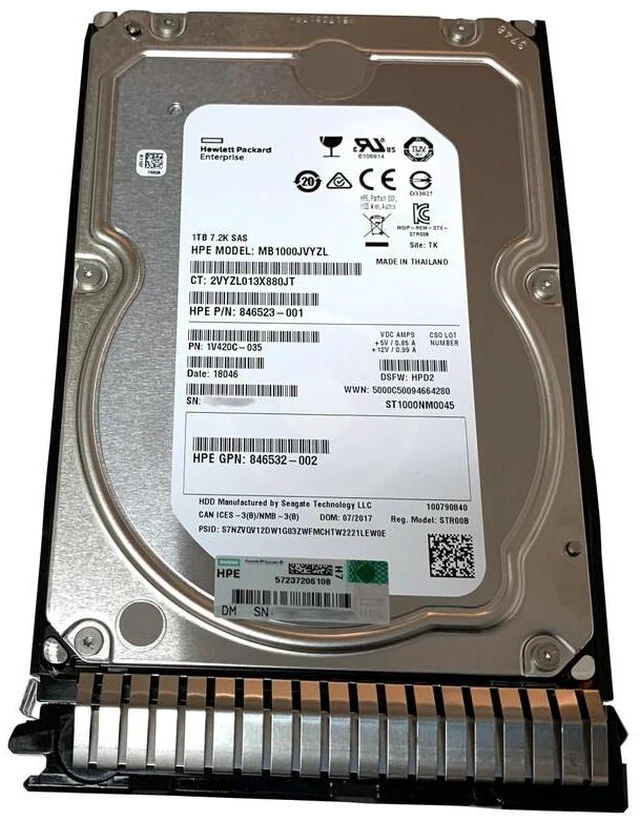 Main image of (NOT FOR HOME PC!) HPE 1TB 7.2K RPM 12Gb/s SC 3.5" SAS Hard Drive 846612-001 846523-001 846524-B21