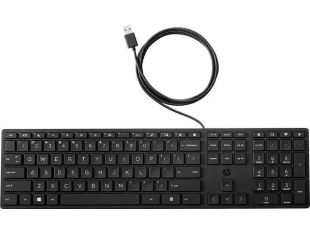 Alt view image 2 of 6 - Lot of 5 HP 320K - Black USB Wired Keyboard L96909-001 (BR)