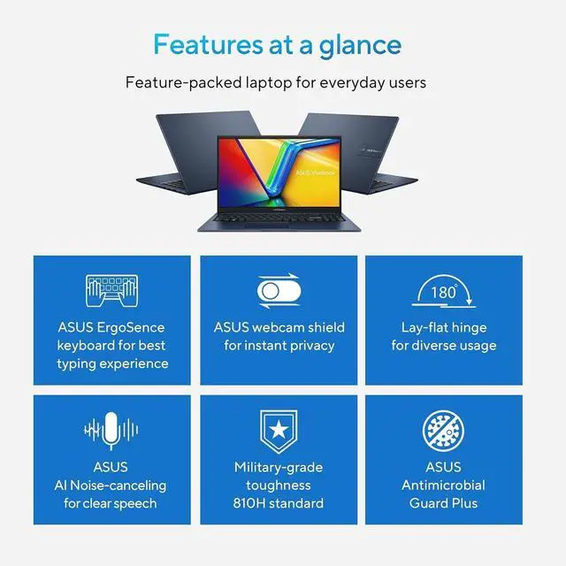 Alt view image 5 of 7 - 2026 ASUS Vivobook Laptop 14" FHD 6-Core Intel i3 16GB RAM 1TB SSD Win 11 Pro