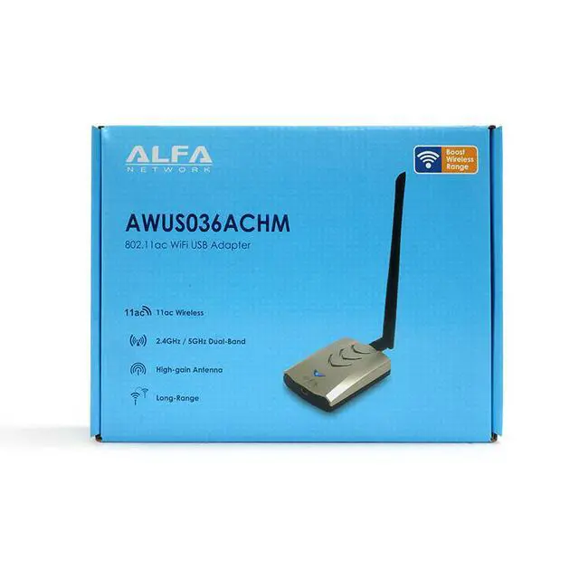 Alt view image 4 of 7 - Alfa AWUS036ACHM 802.11ac dual band High Power Wi-Fi USB Adapter +RP-SMA antenna