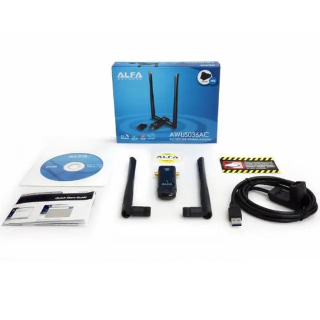 Alt view image 6 of 6 - Alfa AWUS036AC 802.11ac 867 Mbps Long Range WiFi USB Adapter DUAL BAND 2.4/5 GHz