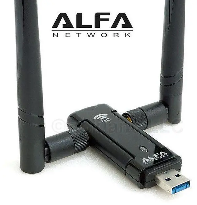 Main image of Alfa AWUS036AC 802.11ac AC1200 USB WiFi Wireless Adapter DUAL BAND dual antennas