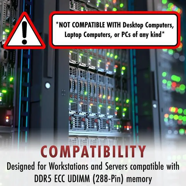 Alt view image 4 of 6 - (NOT FOR HOME PC!) A-Tech 48GB 2Rx8 PC5-44800E DDR5 5600 MHz ECC UDIMM Server Memory RAM 1x