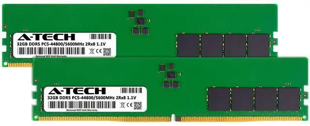 Alt view image 2 of 6 - A-Tech 64GB 2x 32GB DDR5 5600 MHz Desktop DIMM PC5-44800 288-Pin Memory RAM Kit