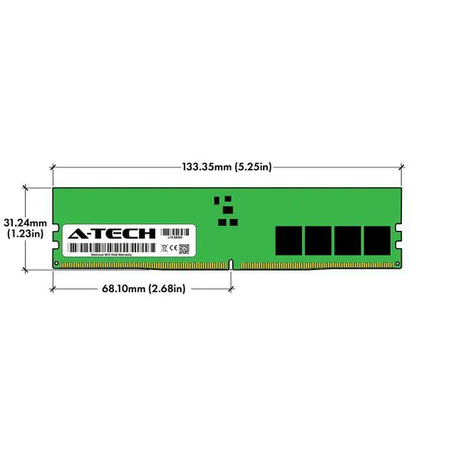 Alt view image 3 of 6 - A-Tech 64GB 2x 32GB DDR5 5600 MHz Desktop DIMM PC5-44800 288-Pin Memory RAM Kit