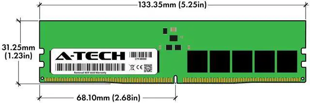 Alt view image 3 of 7 - (NOT FOR HOME PC!) A-Tech 16GB 1Rx8 PC5-38400E DDR5 4800 MHz ECC Unbuffered UDIMM Server Memory RAM