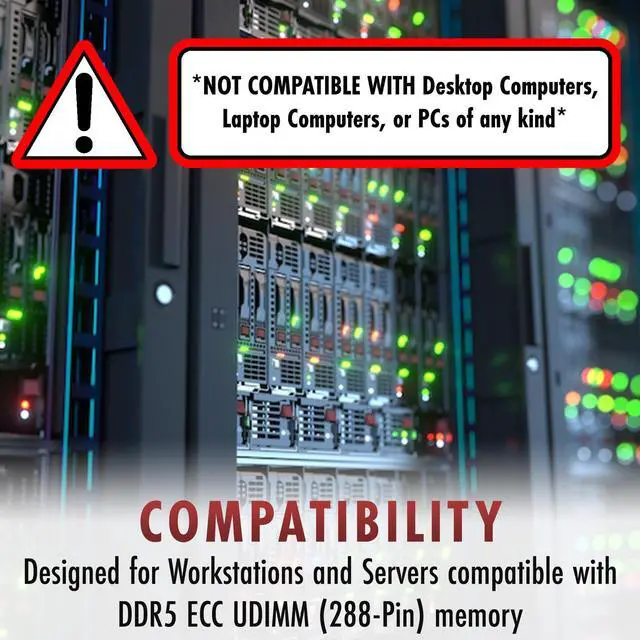 Alt view image 4 of 7 - (NOT FOR HOME PC!) A-Tech 16GB 1Rx8 PC5-38400E DDR5 4800 MHz ECC Unbuffered UDIMM Server Memory RAM