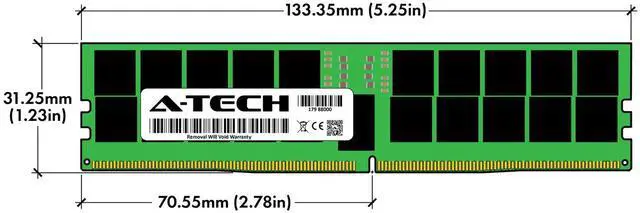 Alt view image 3 of 6 - (NOT FOR HOME PC!) A-Tech 128GB 2S2Rx4 PC5-38400R RDIMM DDR5 4800 MHz ECC REG EC8 Server Memory RAM