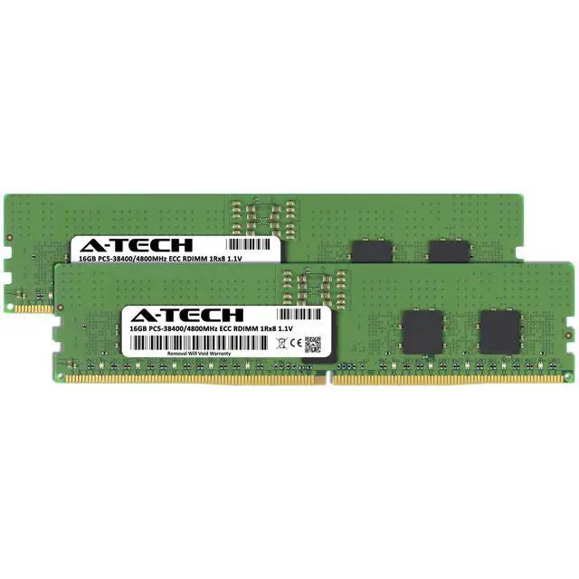 Alt view image 2 of 5 - (NOT FOR HOME PC!) A-Tech 32GB 2x 16GB 1Rx8 PC5-38400R DDR5 4800MHz EC8 REG RDIMM Server Memory RAM