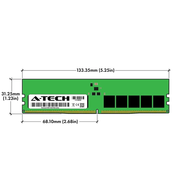 Alt view image 3 of 6 - (NOT FOR HOME PC!) A-Tech 128GB 4x 32GB 2Rx8 PC5-44800E DDR5 5600 MHz ECC UDIMM Server Memory RAM