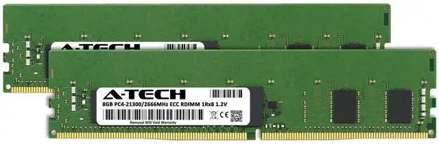 Alt view image 2 of 7 - (NOT FOR HOME PC!) A-Tech 16GB 2x 8GB 1Rx8 PC4-21300R DDR4 2666 MHz ECC REG RDIMM Server Memory RAM