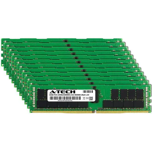 Alt view image 2 of 4 - (NOT FOR HOME PC!) A-Tech 384GB 12x 32GB 2Rx4 PC4-19200R DDR4 2400 ECC REG RDIMM Server Memory RAM