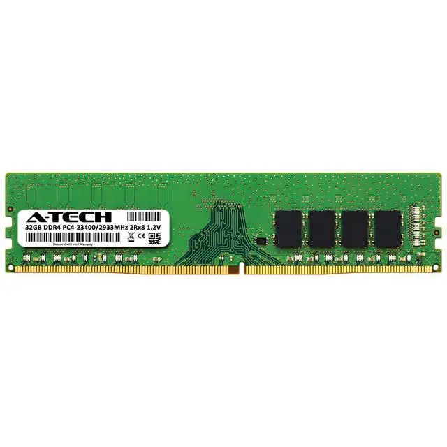 Alt view image 2 of 7 - A-Tech 32GB PC4-23400 Desktop DDR4 2933 MHz Non-ECC DIMM 288-Pin 2Rx8 Memory RAM