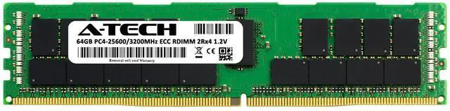 Alt view image 2 of 4 - (NOT FOR HOME PC!) A-Tech 64GB 2Rx4 PC4-25600 DDR4 3200MHz ECC Registered RDIMM Server Memory RAM