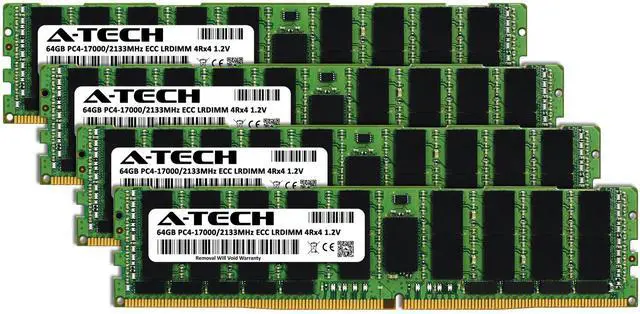 Alt view image 2 of 5 - (NOT FOR HOME PC!) A-Tech 256GB 4x 64GB 4Rx4 PC4-17000 ECC Load Reduced LRDIMM Server Memory RAM