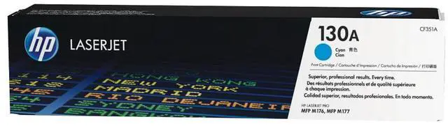 Main image of HP 130A Cyan Original LaserJet Toner Cartridge, ~1,000 pages, CF351A