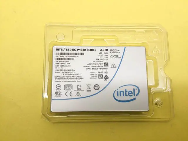 Main image of Intel DC P4610 Series 3.2TB PCIe 3.1 x4 NVMe 2.5in U.2 SSD SSDPE2KE032T8