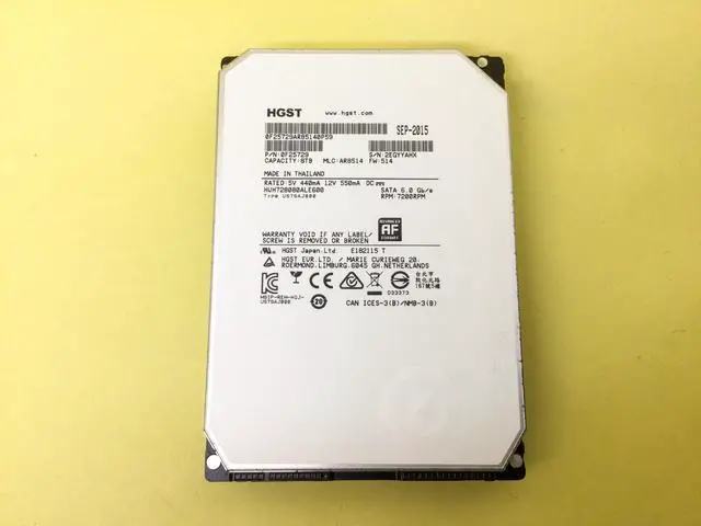 Alt view image 2 of 2 - HGST Ultrastar 8TB 7.2K RPM SATA 6Gb/s 3.5" Enterprise HDD HUH728080ALE600