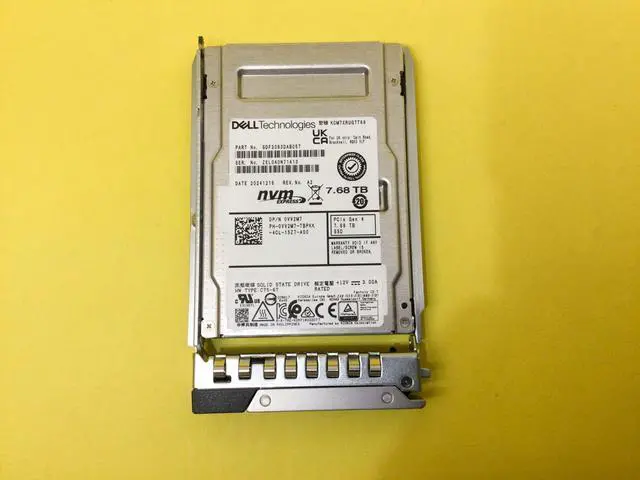Alt view image 2 of 3 - VV2M7 Dell 7.68TB NVME PCIe Gen4 Read Intensive 2.5'' SSD KCM7XRUG7T68