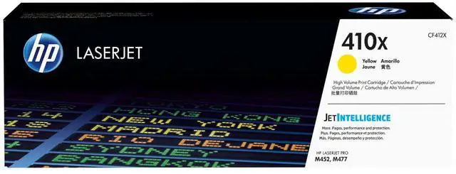 Main image of HP 410X High Yield Yellow Original LaserJet Toner Cartridge, ~5,000 pages,