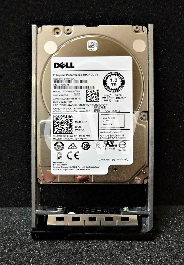 Main image of (NOT FOR HOME PC!) WXPCX Dell ST1200MM0088 ENTERPRISE 1.2TB 10KRPM 12Gbps 2.5"SAS Hard Drive