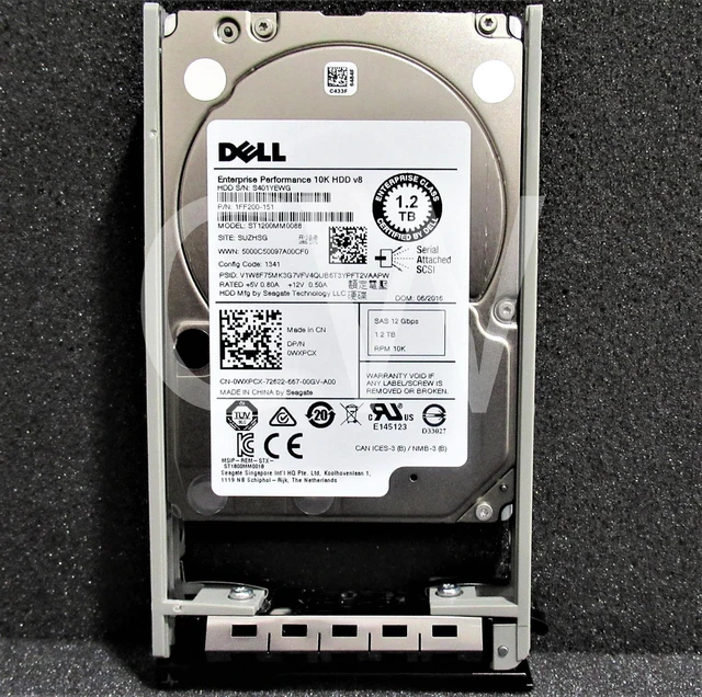 Main image of (NOT FOR HOME PC!) WXPCX 0WXPCX Dell POWEREDGE 1.2TB 10K 12Gbps 2.5" SAS SERVER HDD ST1200MM0088