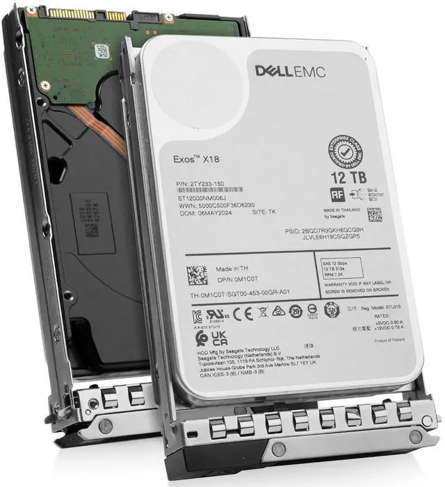 Main image of (NOT FOR HOME PC!) Dell 12TB 7.2K RPM SAS 12Gb/s 512e 3.5" Enterprise PowerEdge HDD 0M1C0T G16 Tray