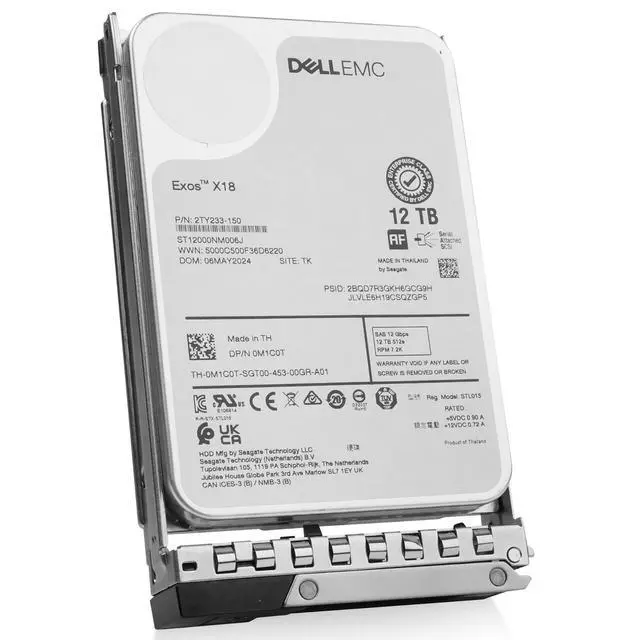 Alt view image 2 of 6 - (NOT FOR HOME PC!) Dell 12TB 7.2K RPM SAS 12Gb/s 512e 3.5" Enterprise PowerEdge HDD 0M1C0T G16 Tray