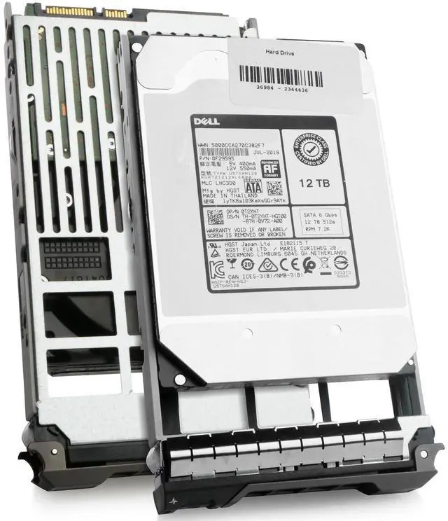Main image of Dell 12TB 7.2K RPM SATA 6Gb/s 512e 3.5" Enterprise PowerEdge HDD CT4G8 G16