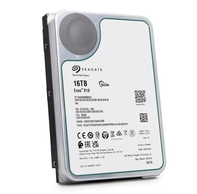 Alt view image 5 of 7 - Seagate Exos X18 16TB ST16000NM000J 7.2K RPM SATA 6Gb/s 512e/4Kn 3.5" HDD